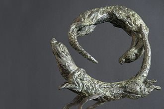 Otter Circle - bronze statue