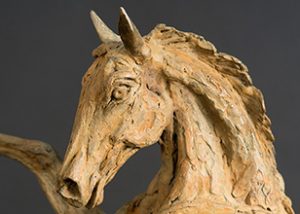 Rearing horse statue