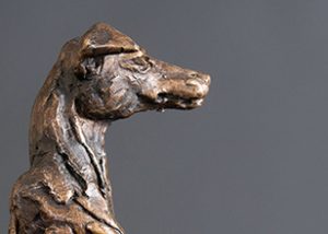 Sitting Greyhound statue