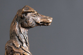 Sitting Greyhound statue