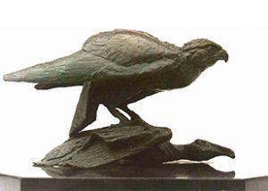 birds the kill bronze statue