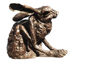 Scratching hare statue