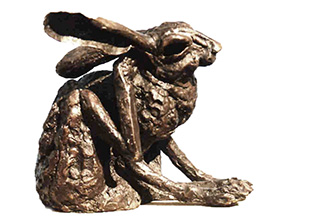 Scratching hare statue