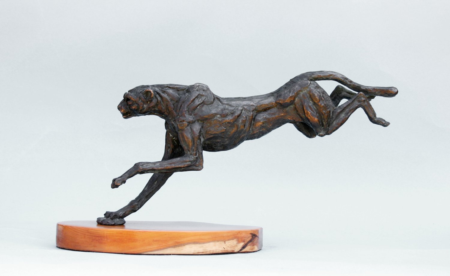 Landing Cheetah Bronze Sculpture