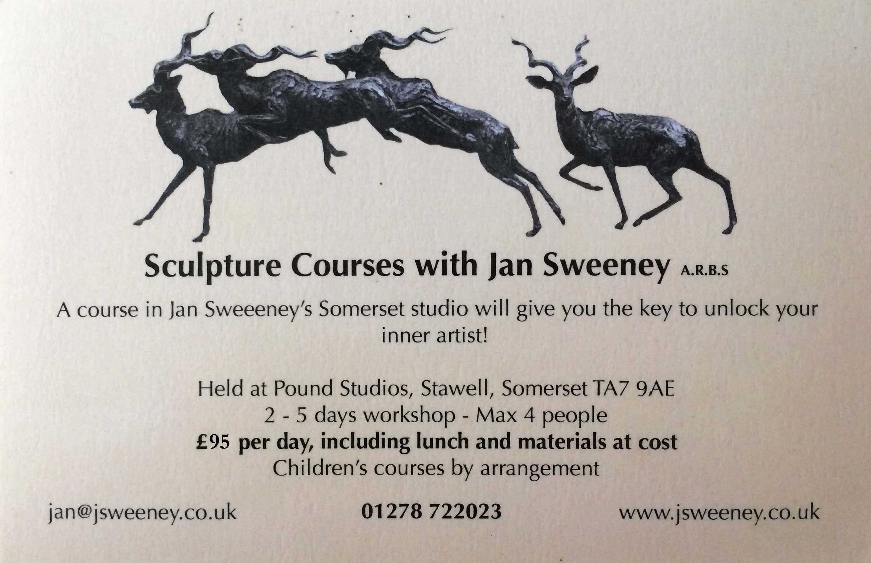 Jan Sweeney Sculpture Course Voucher