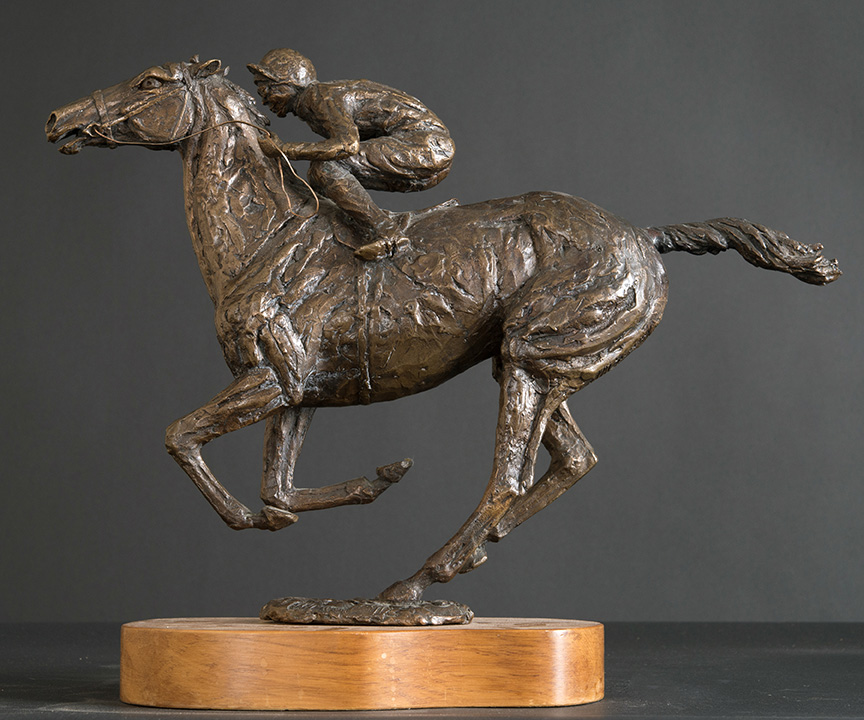Racehorse bronze sculpture