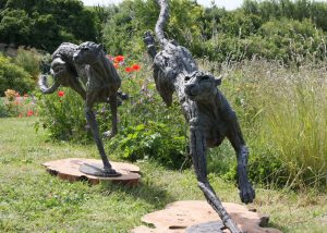 Big Cheetahs bronze statues